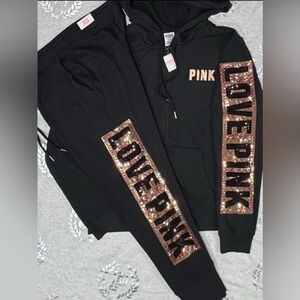 VS PINK ROSEGOLD BLING SET LARGE NWT